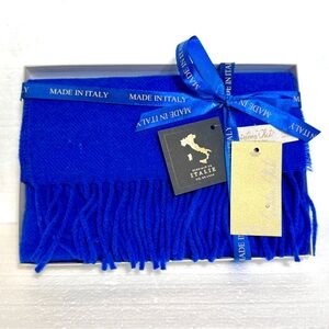 Wool Classy Blue Italian Made Scarf Variety of Colours Gift Souvenir 68.5” L app